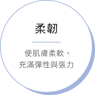 柔韌 - 使肌膚柔軟、充滿彈性與張力