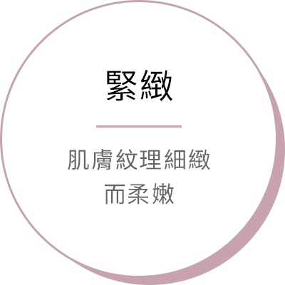 緊緻 - 肌膚紋理細緻而柔嫩